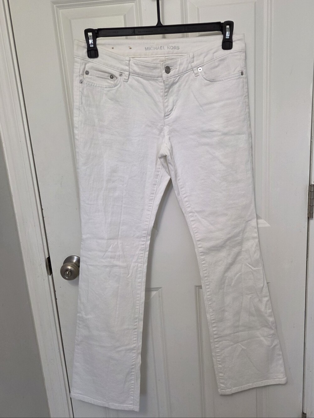 michael kors jeans women's size 4 lowrise bootcut white jeans